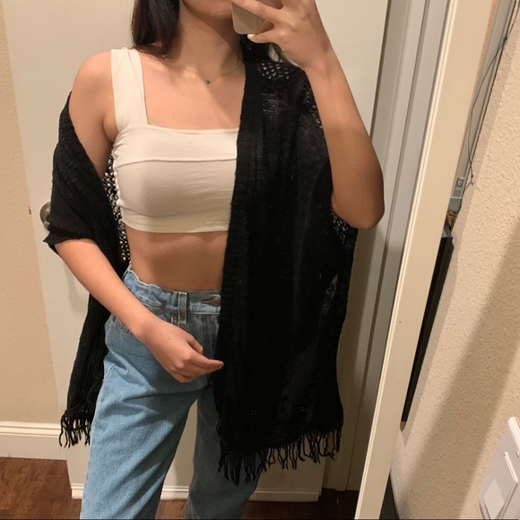 Urban Outfitters Sweaters - Black Knit Kimono Wrap